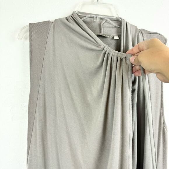 Athleta Mindsight Drawstring Open Front Long Line Sleeveless Vest Grey Size S - Picture 5 of 12
